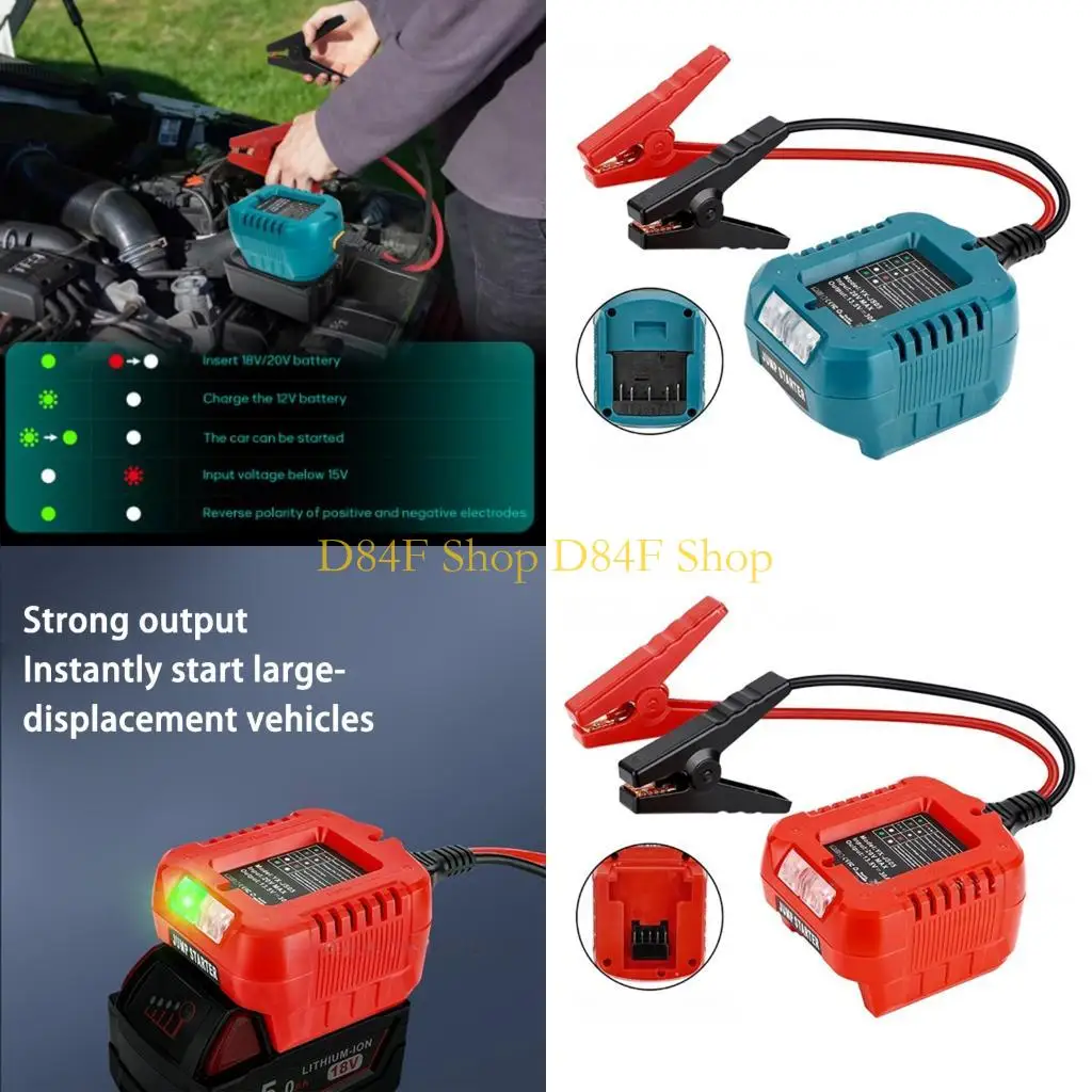 D84F Heavy Duty Battery Jumper Cables Charging Adapter for 18V-20V Battery Car Jump Starting Battery Boosting Cable Accessori