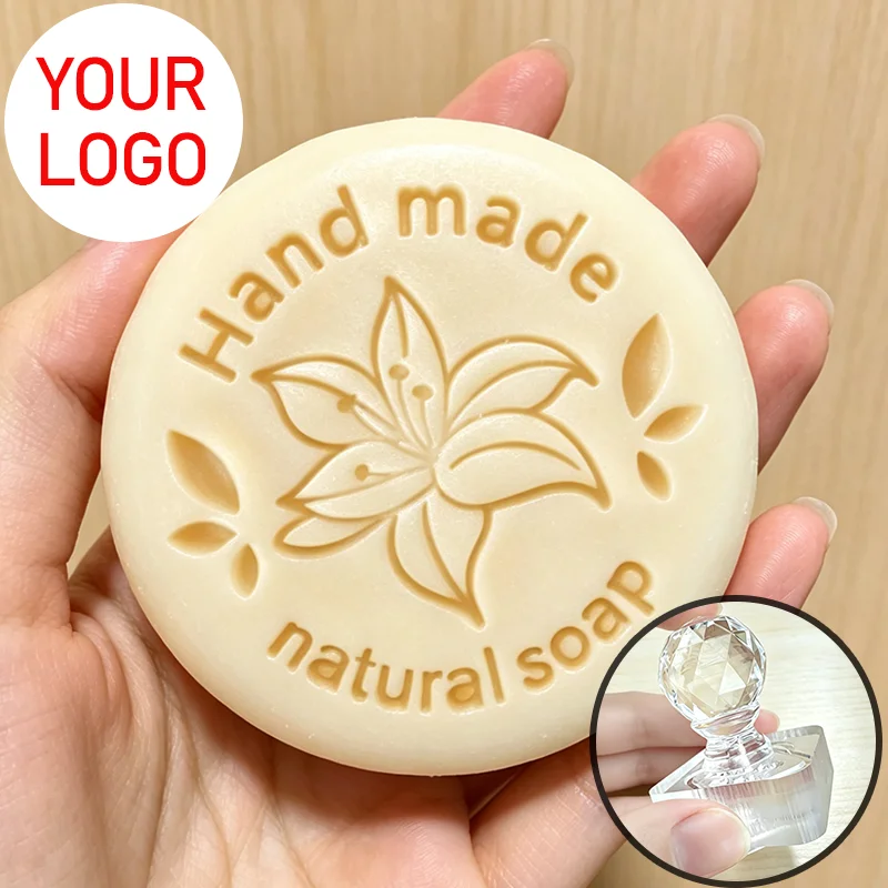 Personalisierter Acryl-Seifenstempel, Erhöhter Gravierter Transparenter Stempel für Handgemachte Seife, Töpferwaren, Tonprägung, Siegelwerkzeuge