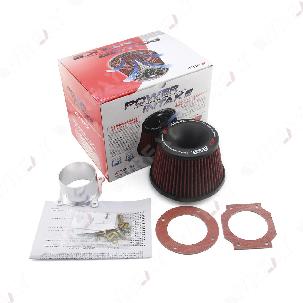 Apexi Universal Car Vehicle Intake Air Filter Dual Funnel Adapter Air Filter 75mm