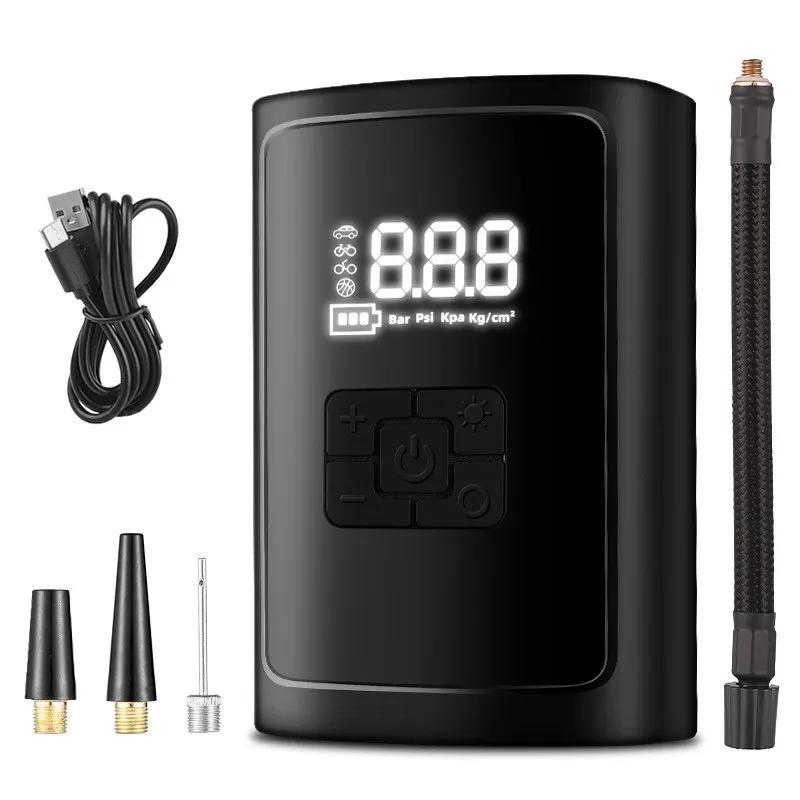 【ALLOWANCE】Portable Wireless Air Pump-120W, 12V, 10A For Car Tires, Bikes Featuring Digital Display And LED Light