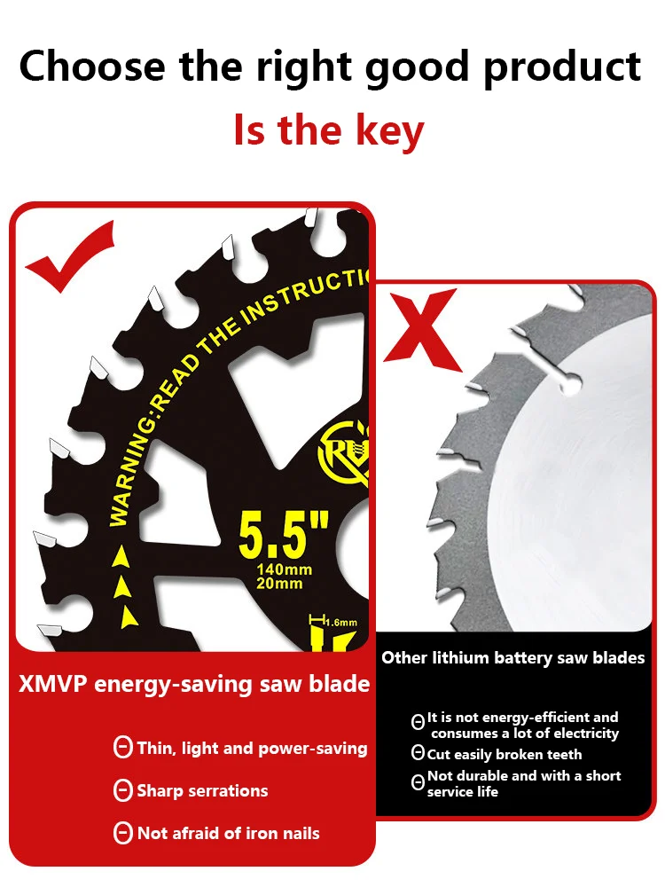 Special lithium battery saw blades for alloy woodworking saws, 4/5/5.5 inches, energy-saving, portable saw for cutting wood, ang
