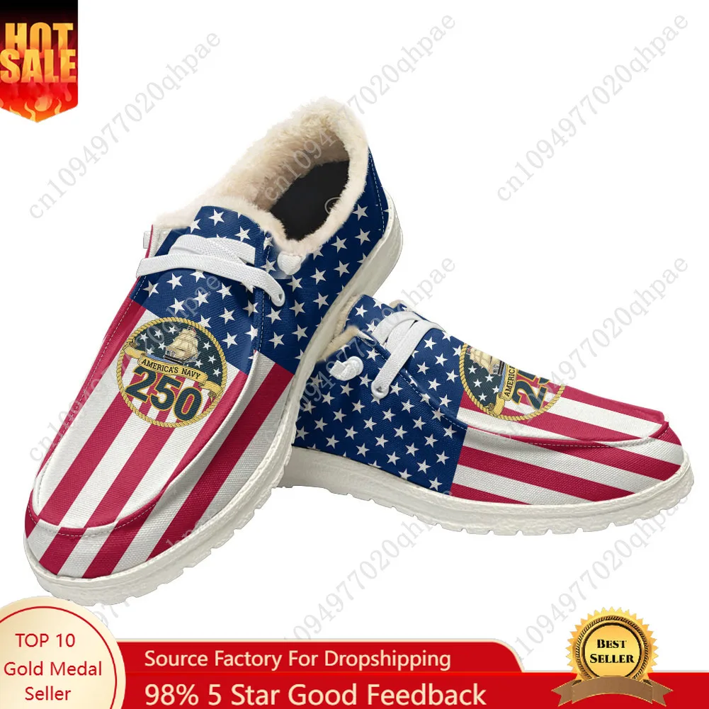 

250th Anniversary United States Casual Shoes Plush Flat Shoe Men Woman Breathable Outdoor Lightweight Footwear Custom Made Shoe