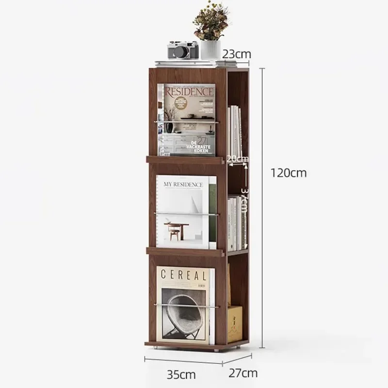 

Room Modern Narrow Cabinet Display Shelf Living Room Storage Assembly Desk Bookshelf Subject Books Wooden Furniture