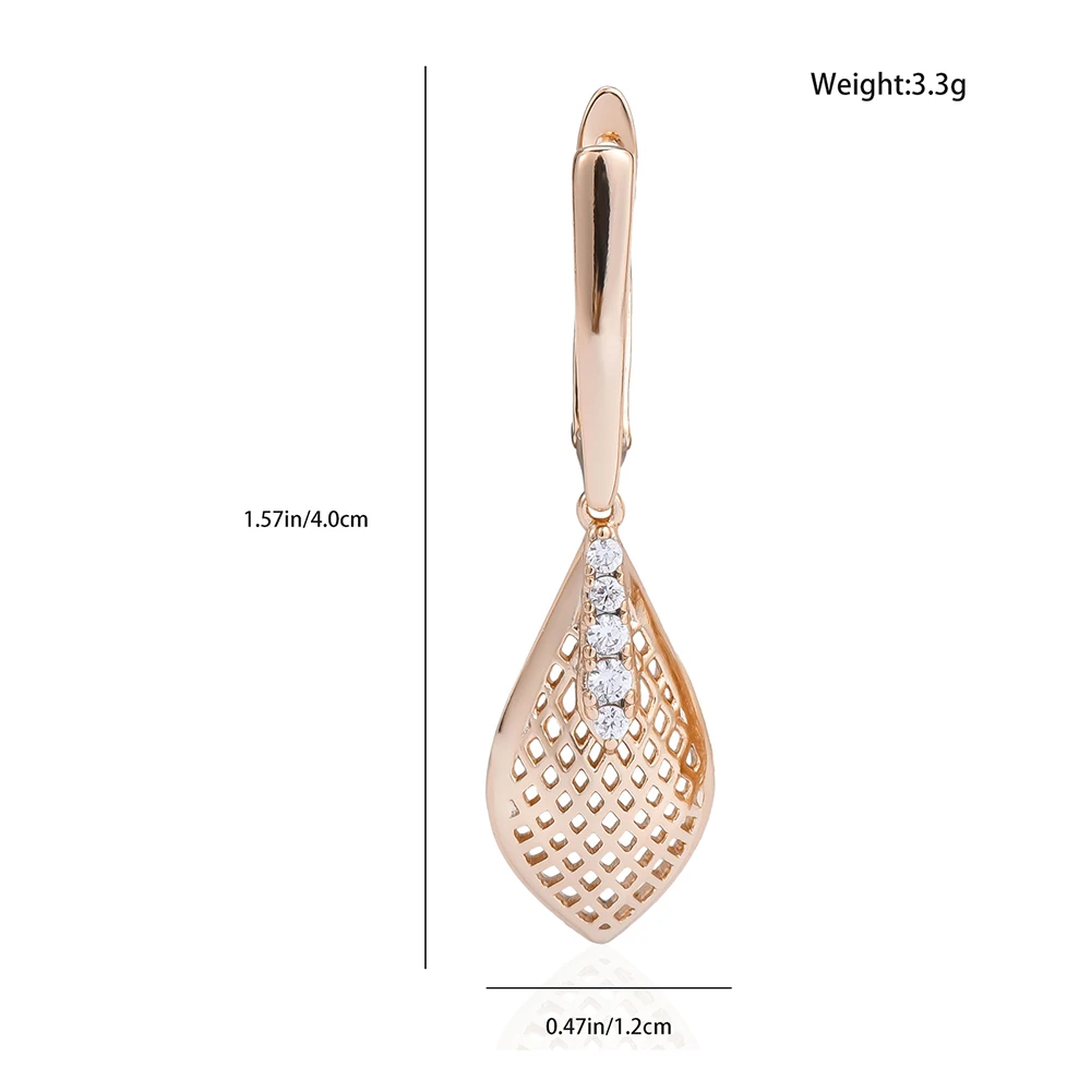 Catuni Delicate Mesh Teardrop Earrings Cubic Zirconia Crystal Accents Women's Jewelry For Weddings Banquets And Anniversaries