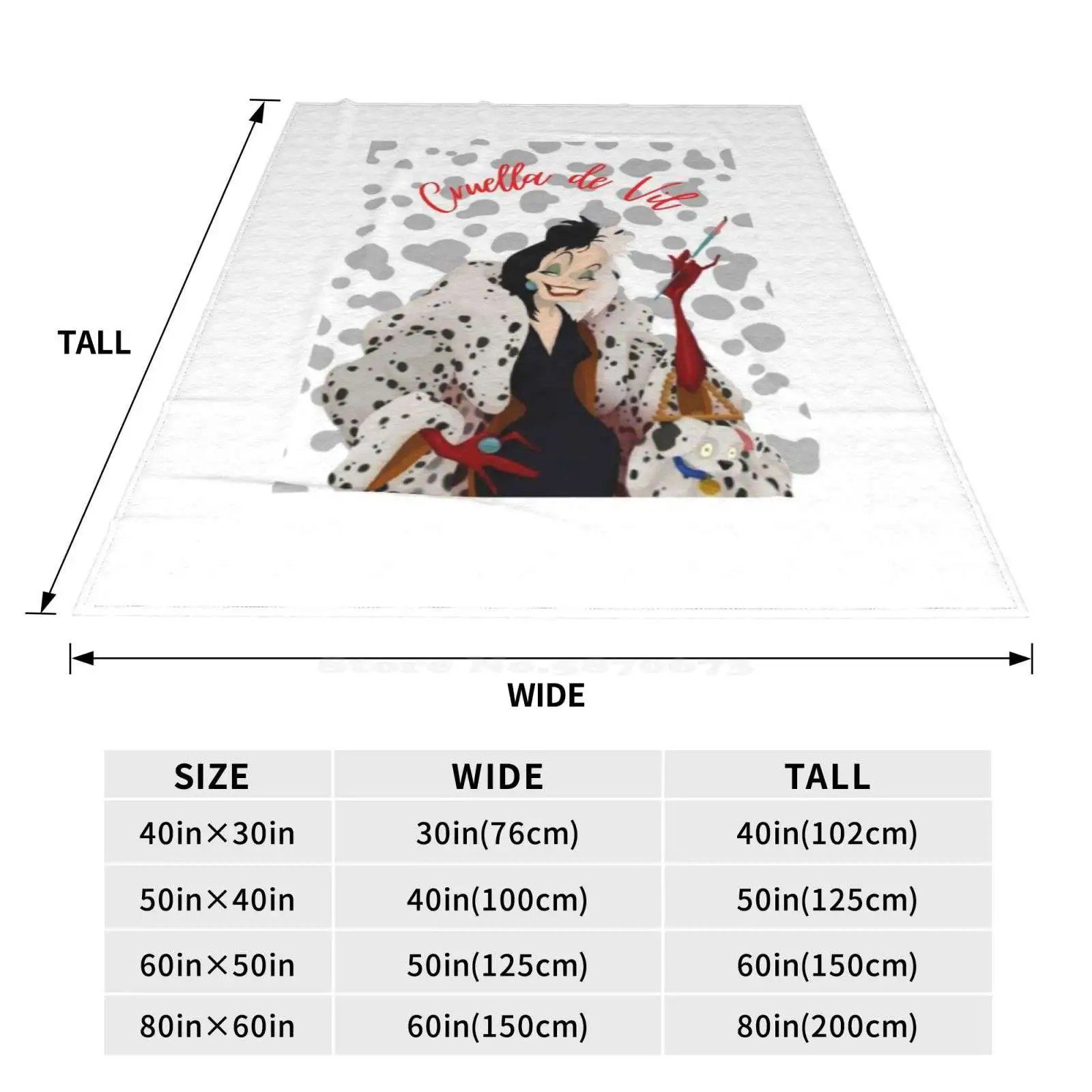 Cruella De Vil Dalmata Sticker Latest Super Soft Warm Light Thin Blanket Vile Cruella Villain Dogs Dalmatian Coat 101 Dalmatians