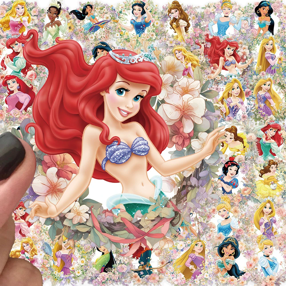 10/30/50pcs Disney Leuke Bloemen Prinses PET Stickers Esthetische Speelgoed Sticker voor Koffer Notebook Kawaii meisje Gift Sticker Decor