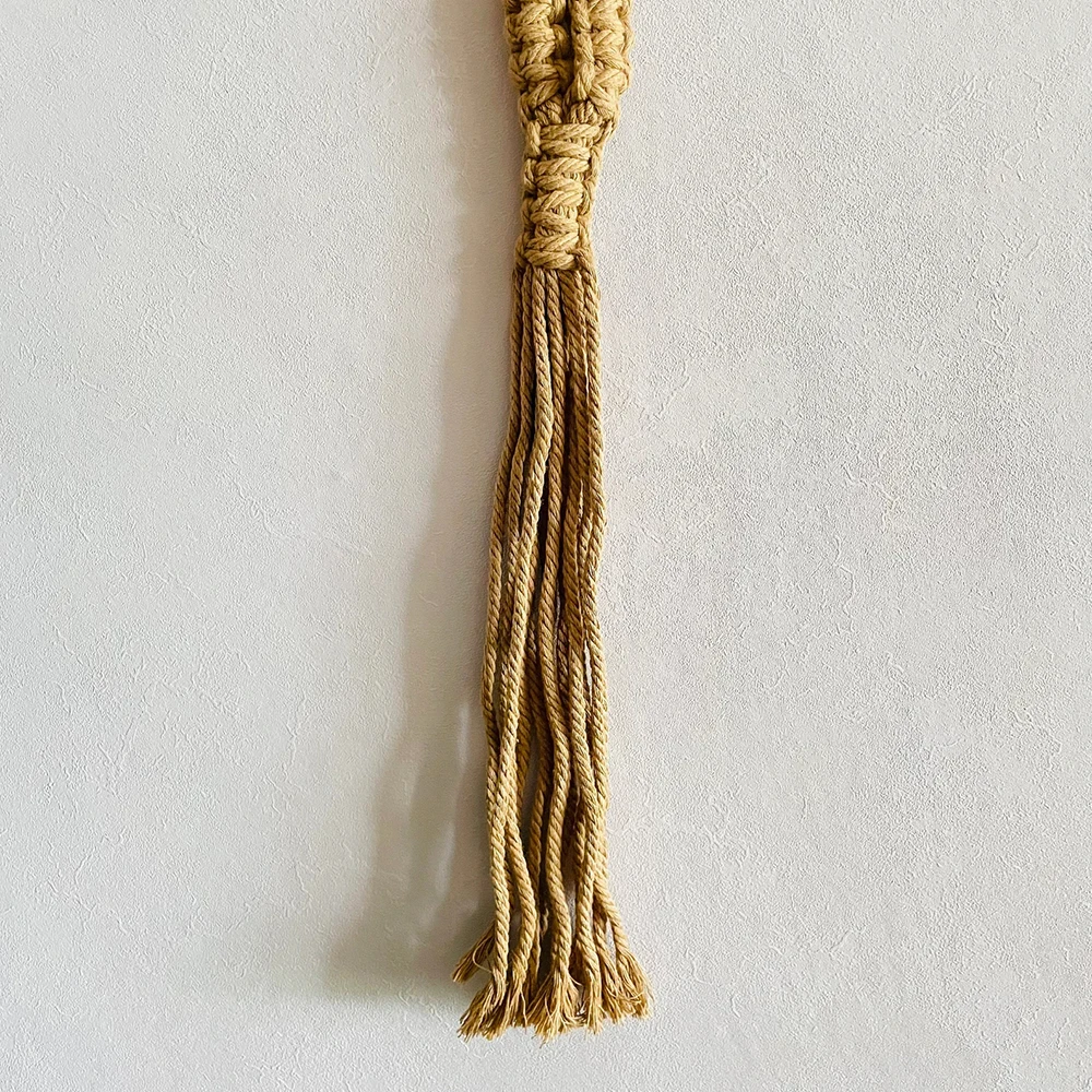 Handmade macrame boho style macrame hat holder for wall hanging double layer hat holster on wall storage hanging