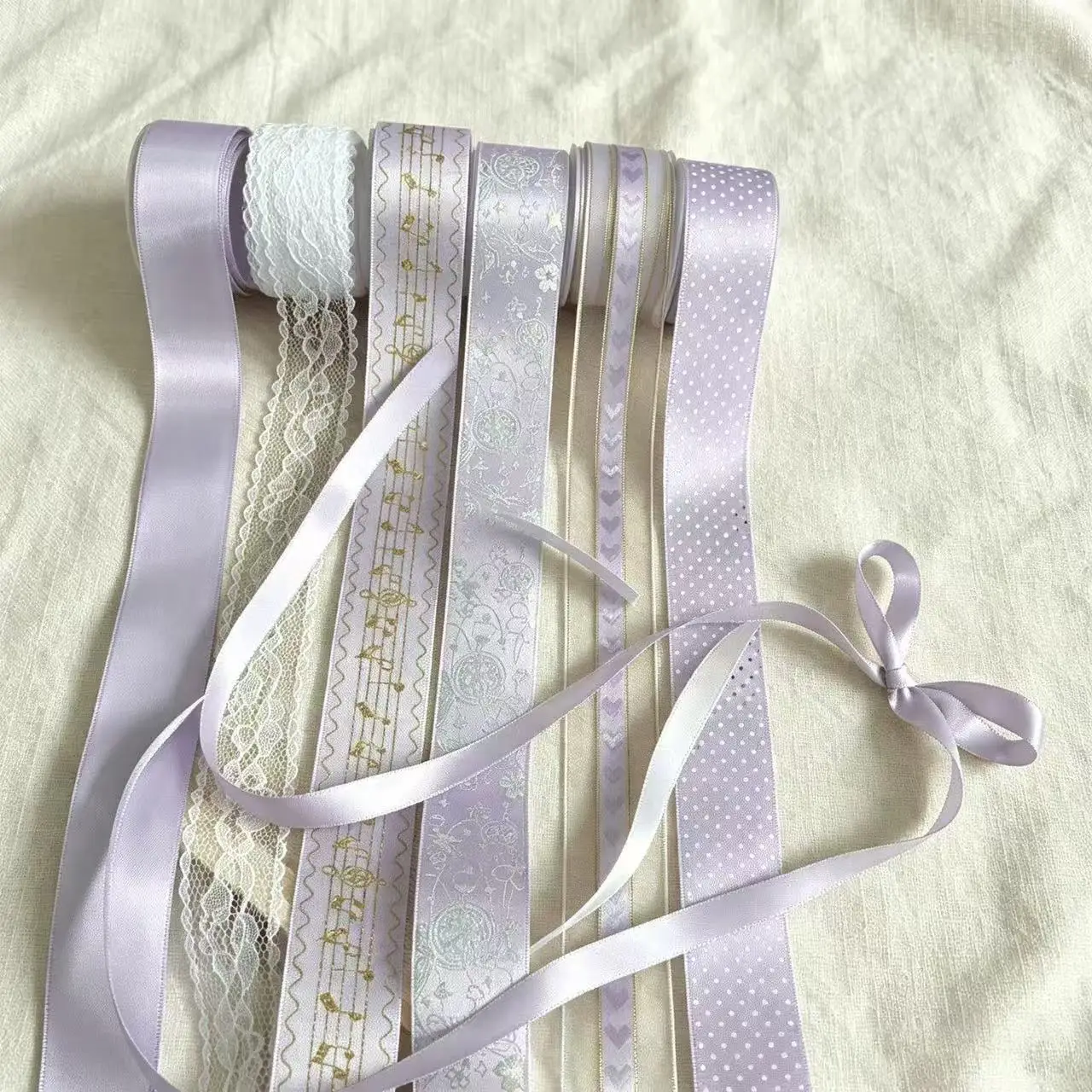 7PC Mix New Korean Style Bar Support Ribbon Ribbon Gumei Badge New Diy Handmade Material Support Bow Advanced Ribbon Cute Gift