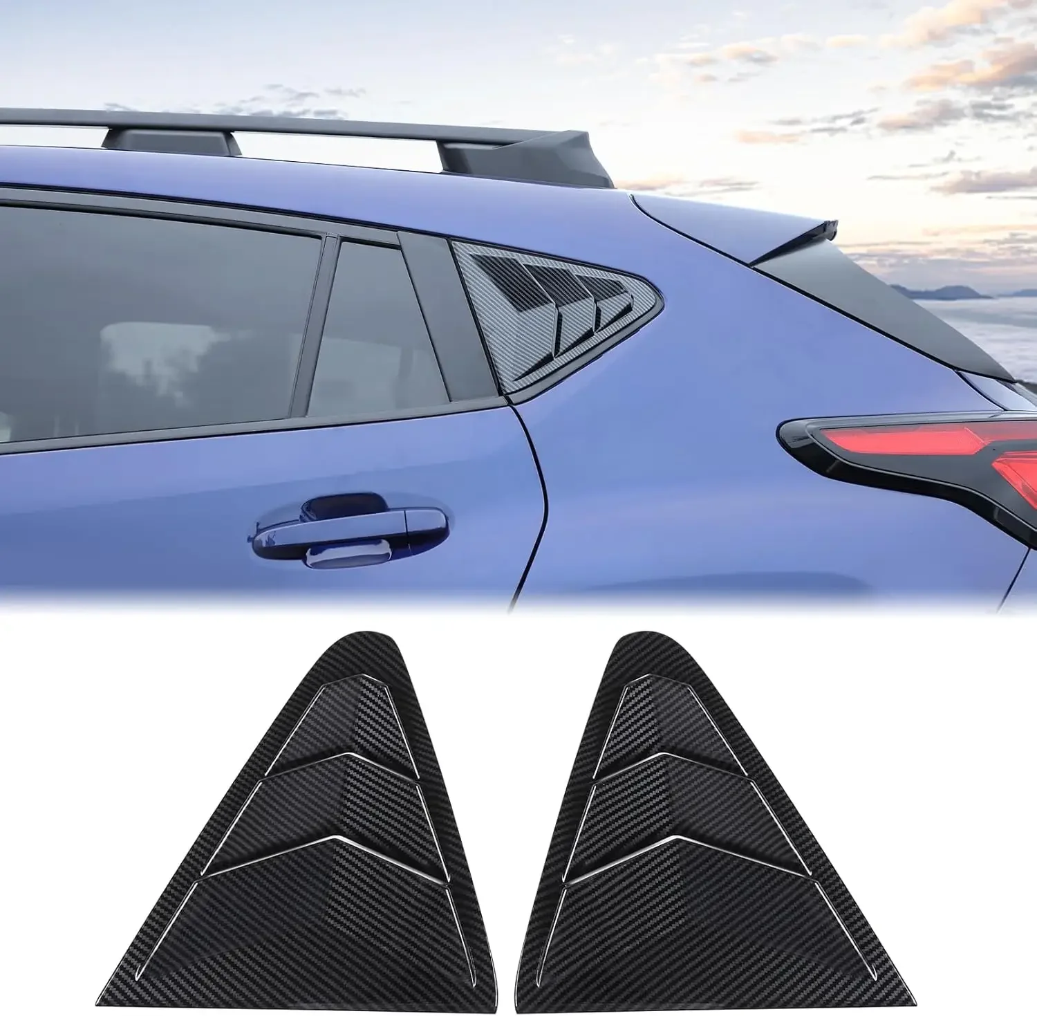 Rear Side Window Louver Cover Compatible Rear Triangular Window Shutters Trim for Subaru Crosstrek Exterior Accessories 20232024