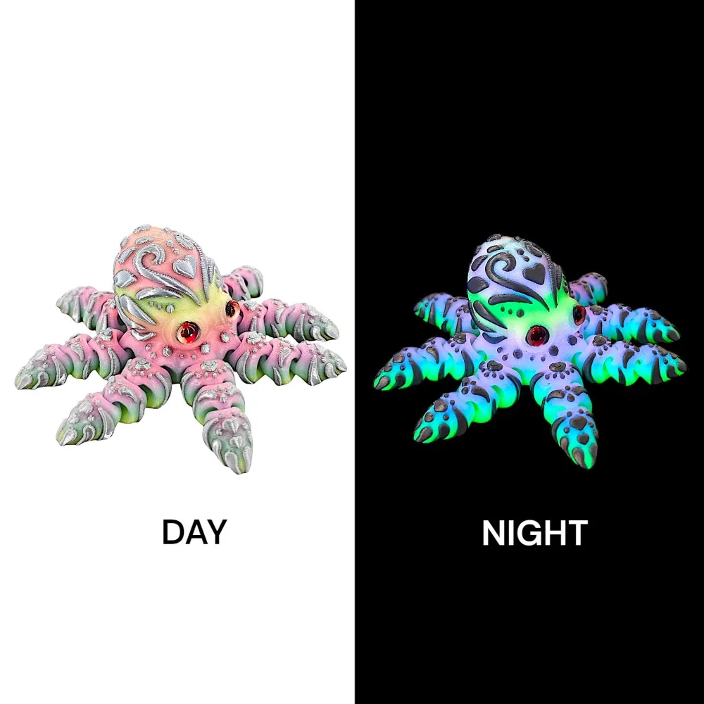 

Movable Joints 3D Printed Octopus Ornament Cartoon Handicraft Octopus Sculpture Figurine Realistic 3D Printed Octopus Toy Kids