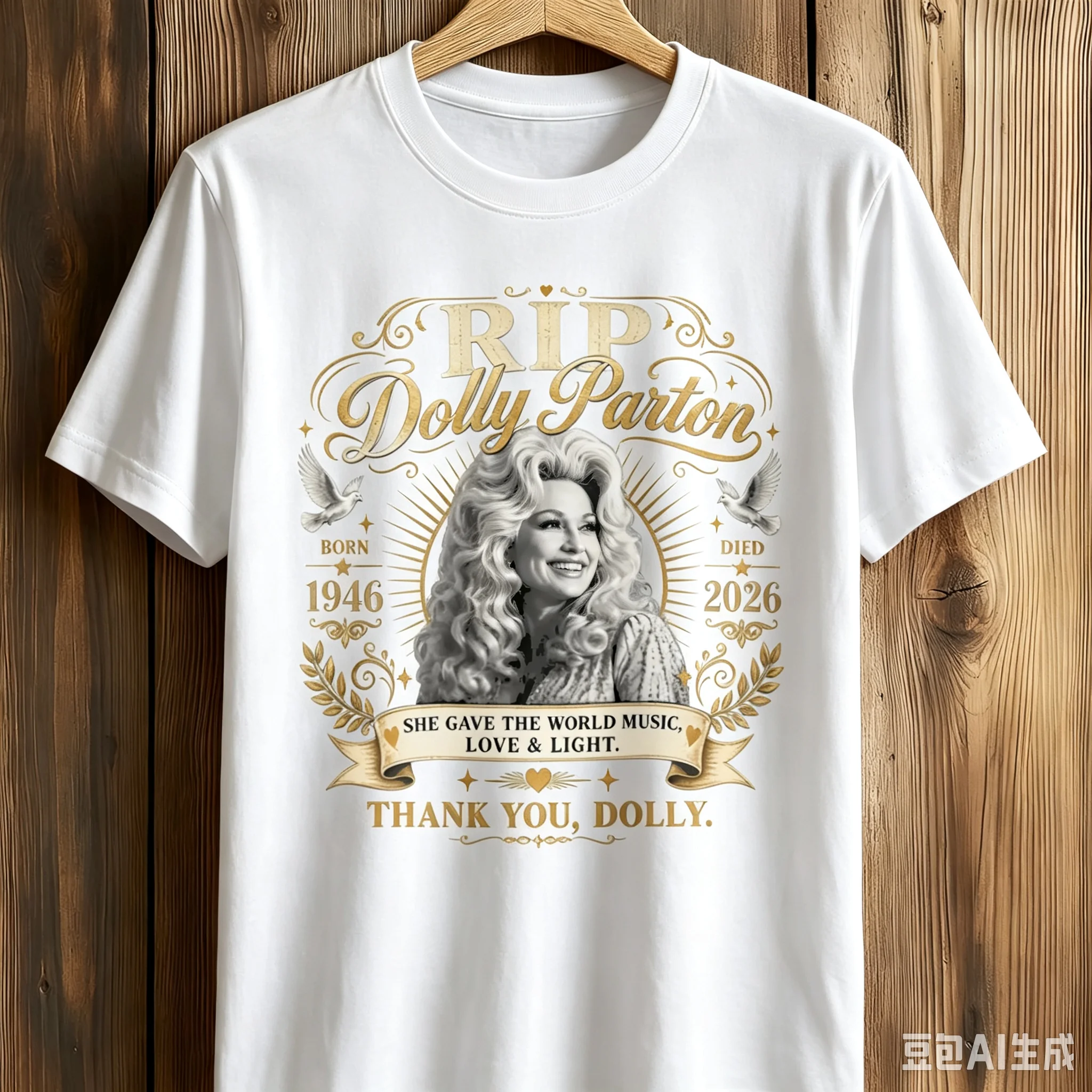 Dolly Parton 1946-2026 Grafikdruck T-Shirt für Männer und Frauen, Sommer Baumwollkleidung, Modisches Oversized Kurzarm-Oberteil, Streetwear – Detail 5