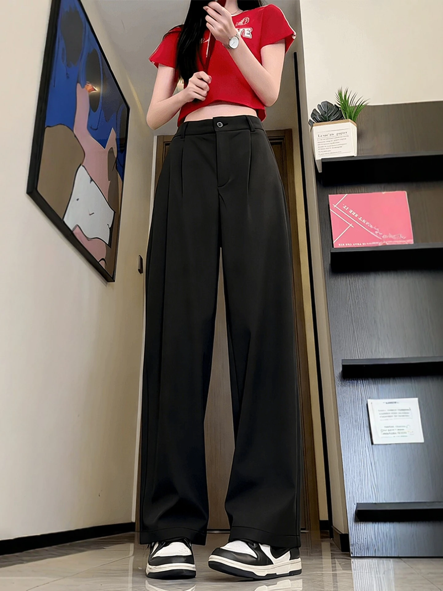 

Cleanfit Bla Large Size Casual Suit Pants Men Women Straight Leg Drapey Slimming Ice Silk Spring Autumn Faionable Casual ...