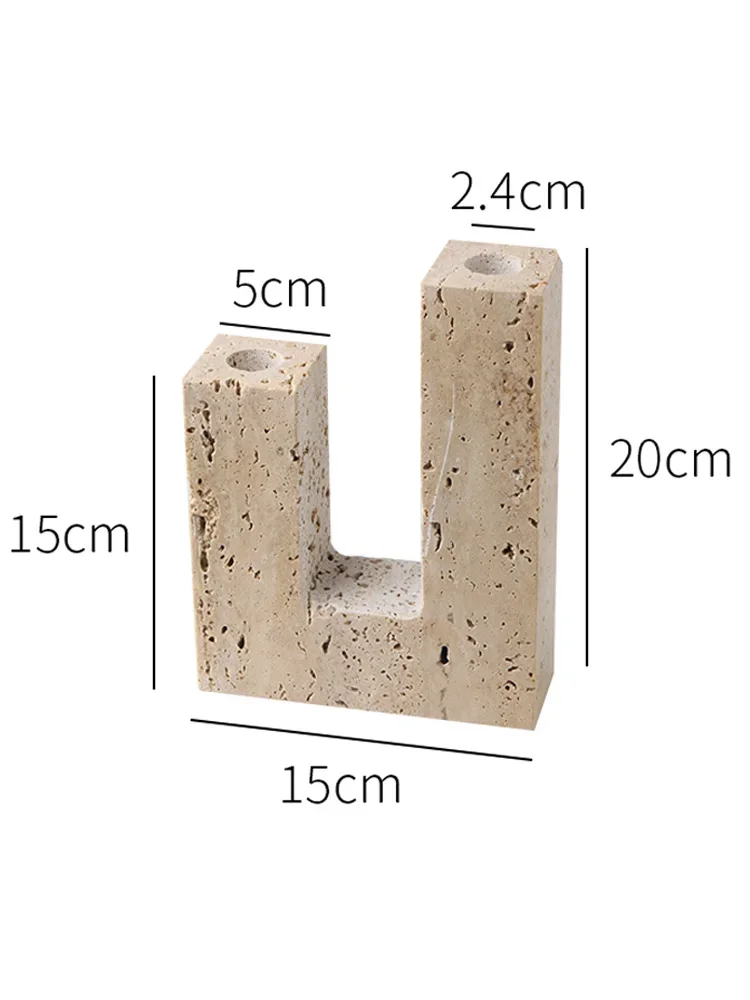 Wabi Sabi Style Natural Marble Candle Holder Living Room Table Tabletop Home Wedding Decoration Retro Photography Props