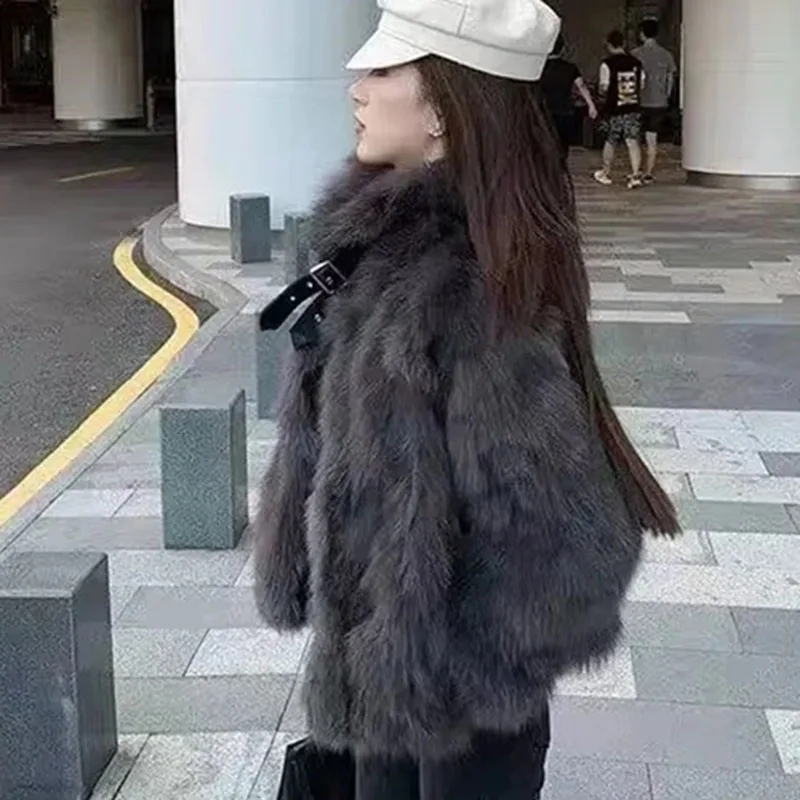 2025 Vrouwen Grote Maat 4XL Bontjas Koreaanse Dame Mode Casual Nepbont Top Herfst Winter Vrouwelijke High End Verdikte Pluche Jas