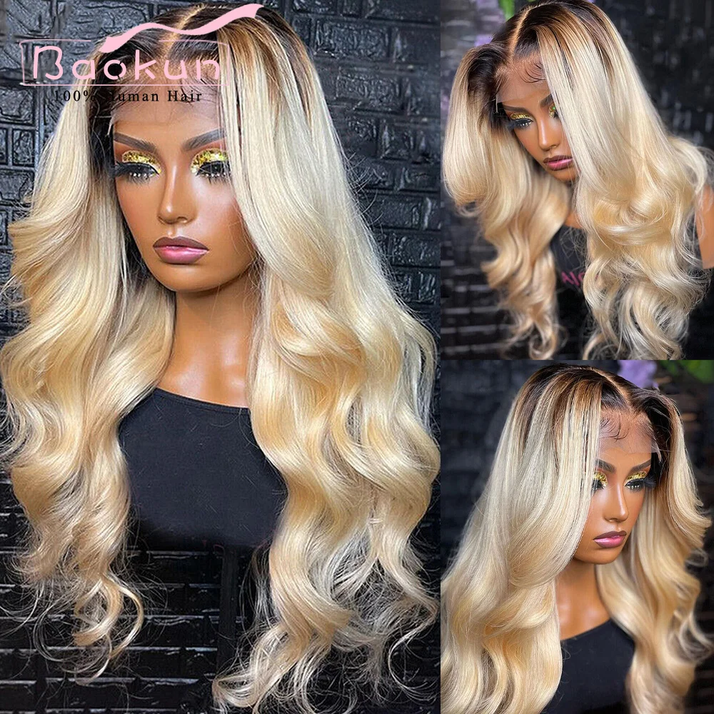 

13x6 Ombre Blonde Human Hair Lace Frontal Wig 613 Body Wave Lace Front Wig 13x4 Brazilian Lace Front Human Hair Wigs For Women