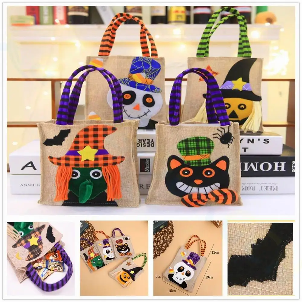 Halloween Loot Party Kids Pumpkin Trick Or Treat Tote Bags Candy Bag Halloween Candy Storage Bucket Portable Gift Basket