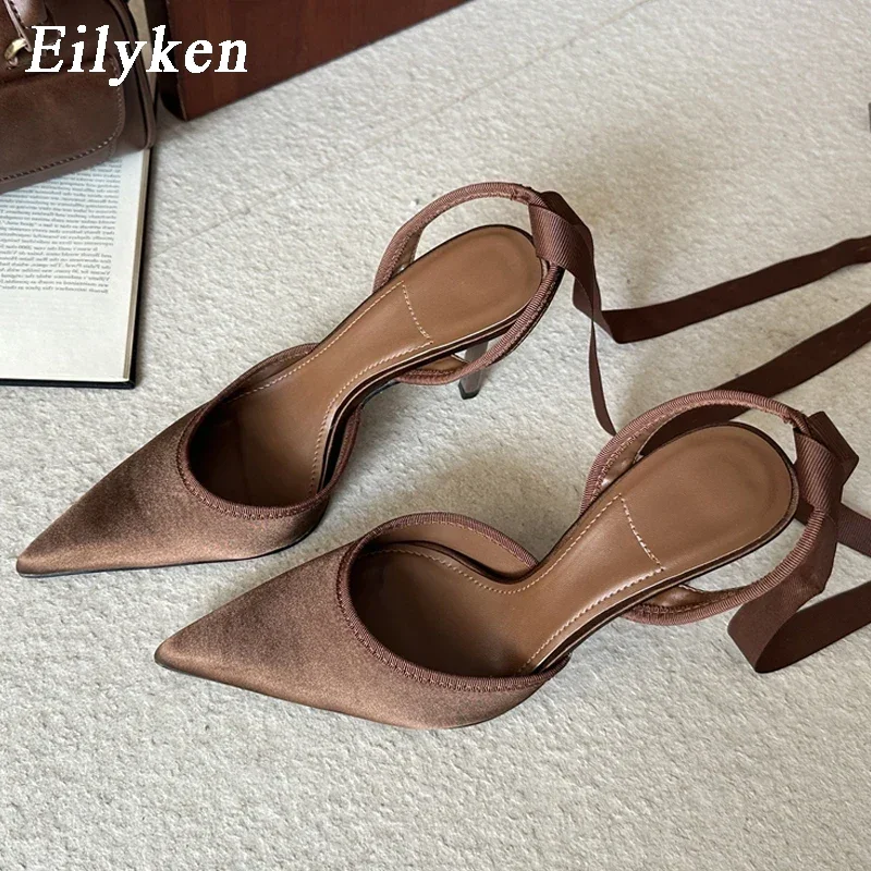 Eilyken Frühling Design Sexy Ankle Strap Pumpen Frau Sandalen Spitz Stiletto Heels Mesh Damen Schuhe Zapatillas De Mujer
