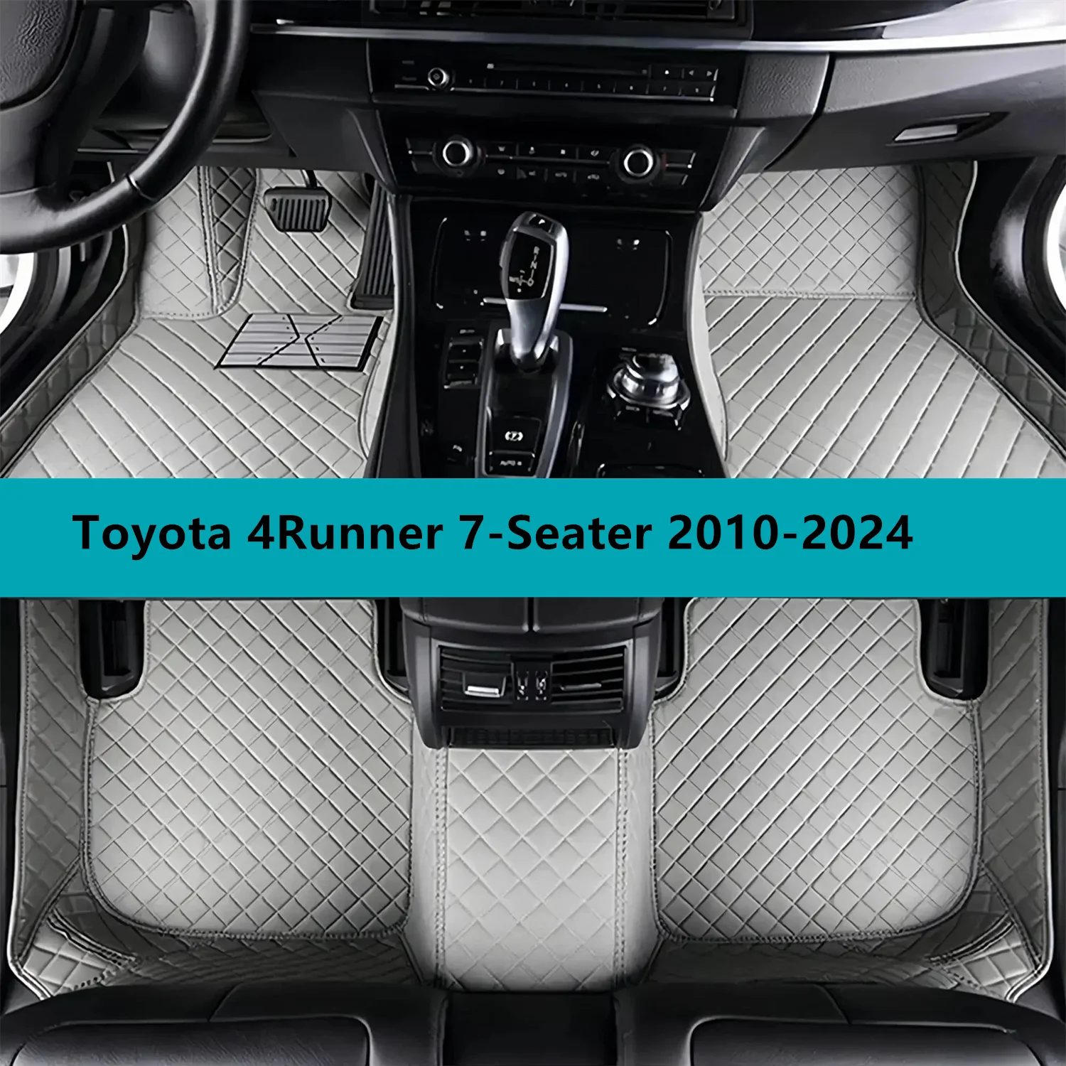 

Full Set Car Floor Mats for Toyota 4Runner 7-Seater 2010-2024 Leather Floor Mats for Cars Mats Carpets Car Accessories