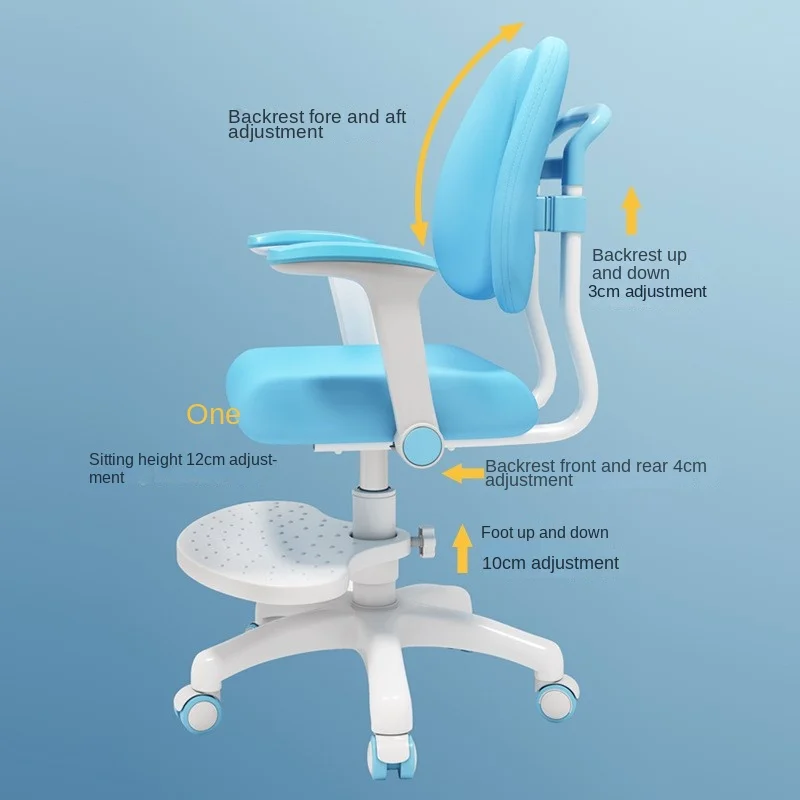 Children's Study Chair Corrected Sitting Seat Seat Elementary School Students Adjustable Writing Chair Home Lift Desk Back Chair