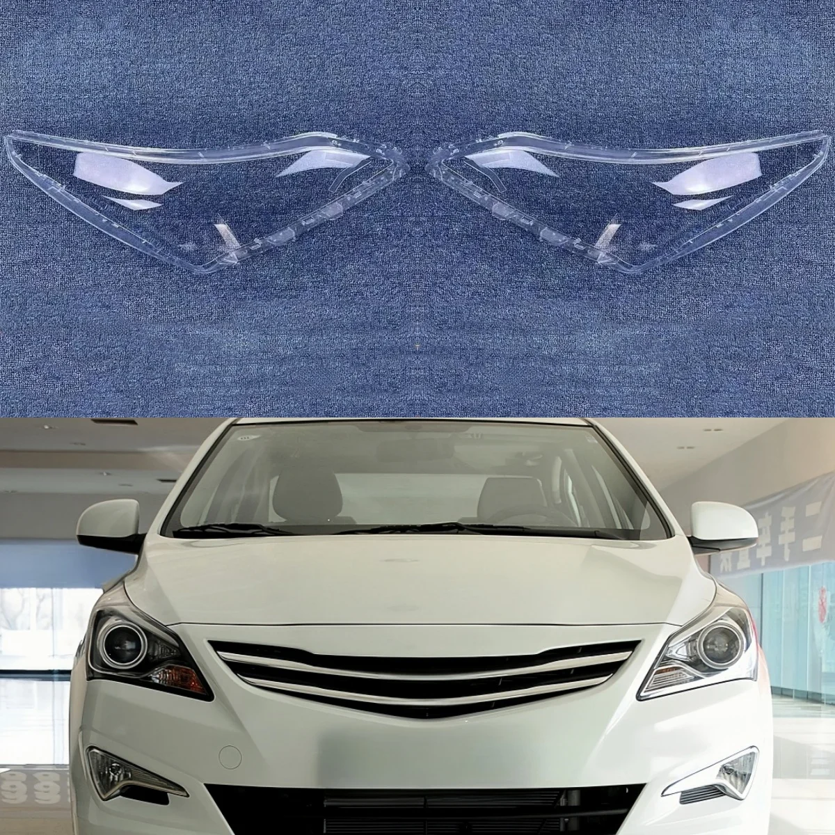 

Прозрачный чехол для передней фары Hyundai Verna Solaris 2014 2015 2016, маска для передней фары из плексигласа, замена оригинального абажура