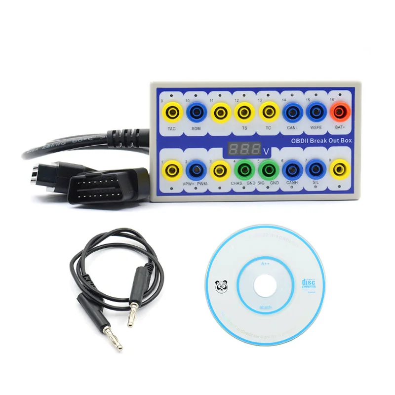 Auto OBD2 Break Out Box OBDII Scanner Diagnostische Connector Detector Protocol Obd Iinterface Spanningstest Automotive