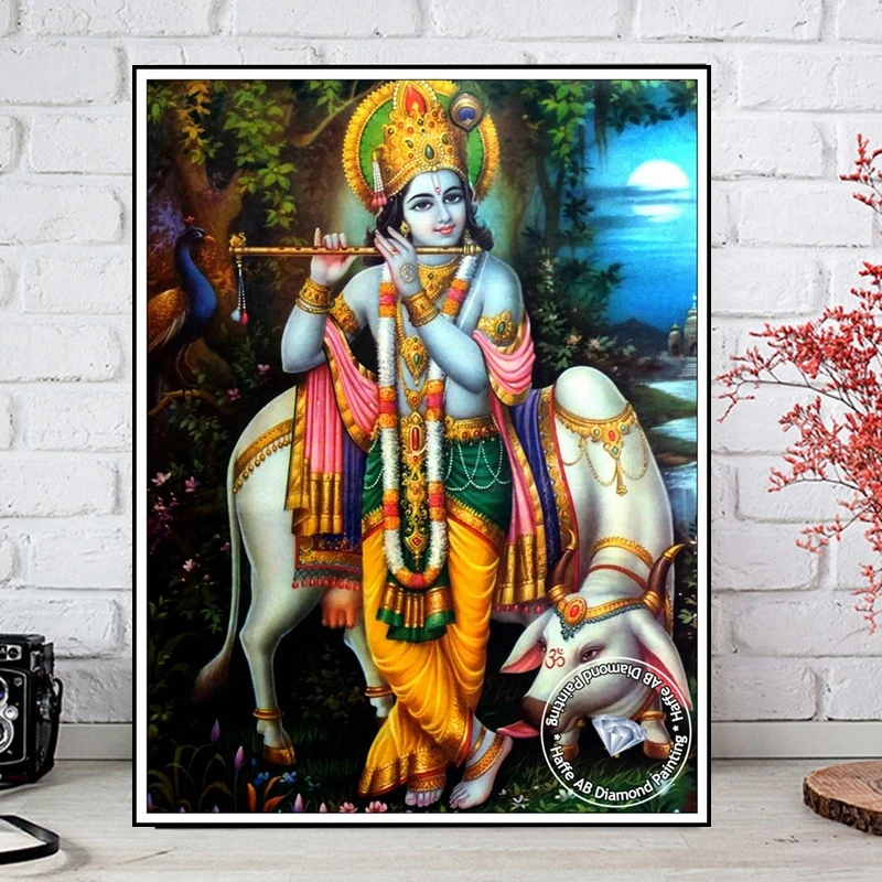 India God Vishnu Holy Lakshmi Methology Photo Art AB Diamond Painting Religious Hindu Tradition Mosaic Cross Stitch Home Decor