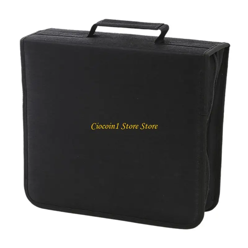 A3PC 256/384 Capacity Disc Case Large Disc Sleeve Portable VCD Storage Box Portable Bag Protective Wallet with Handle For Car