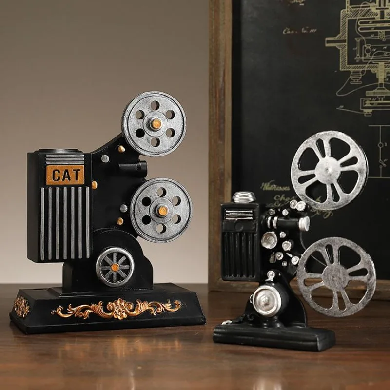 Vintage European Projector Mini Model, Retro Desktop Ornament for Home Decor