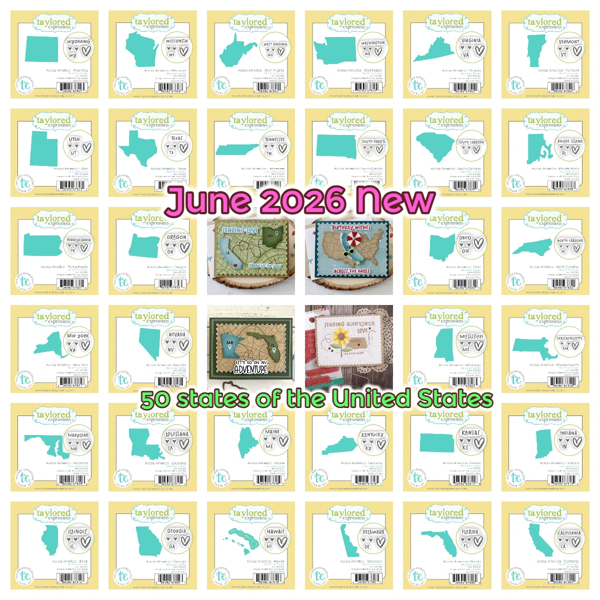 

Across the Miles 50 States of the United States Metal Cutting Dies Stamp Handmade DIY Scrapbook Card Diary Decorat June 2026 New