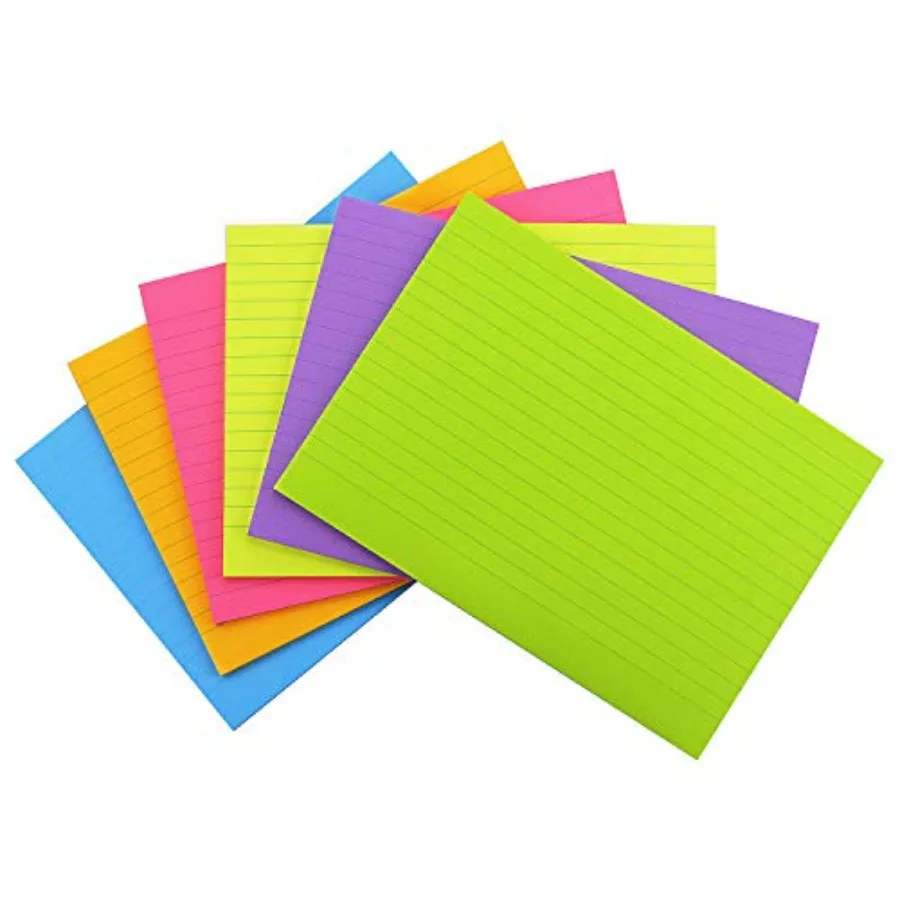 

Led Sticky Notes with Les Self-Stick Notes 6 Bright Color 6 Pads, 45 Sheets/Pad