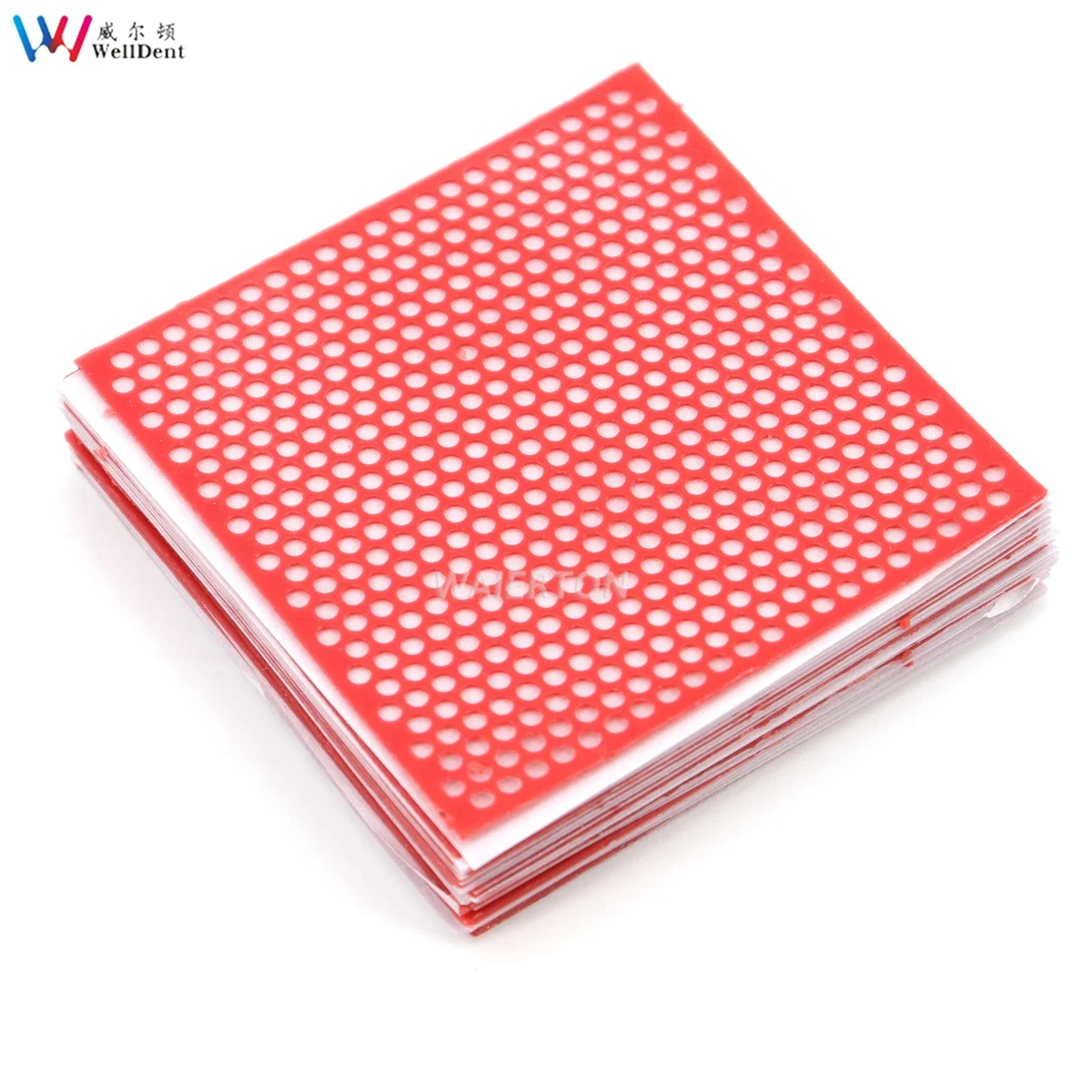 1 Box 10 Sheets Dental Lab Round Hole Patterns Wax Co-cr Casting Red Color