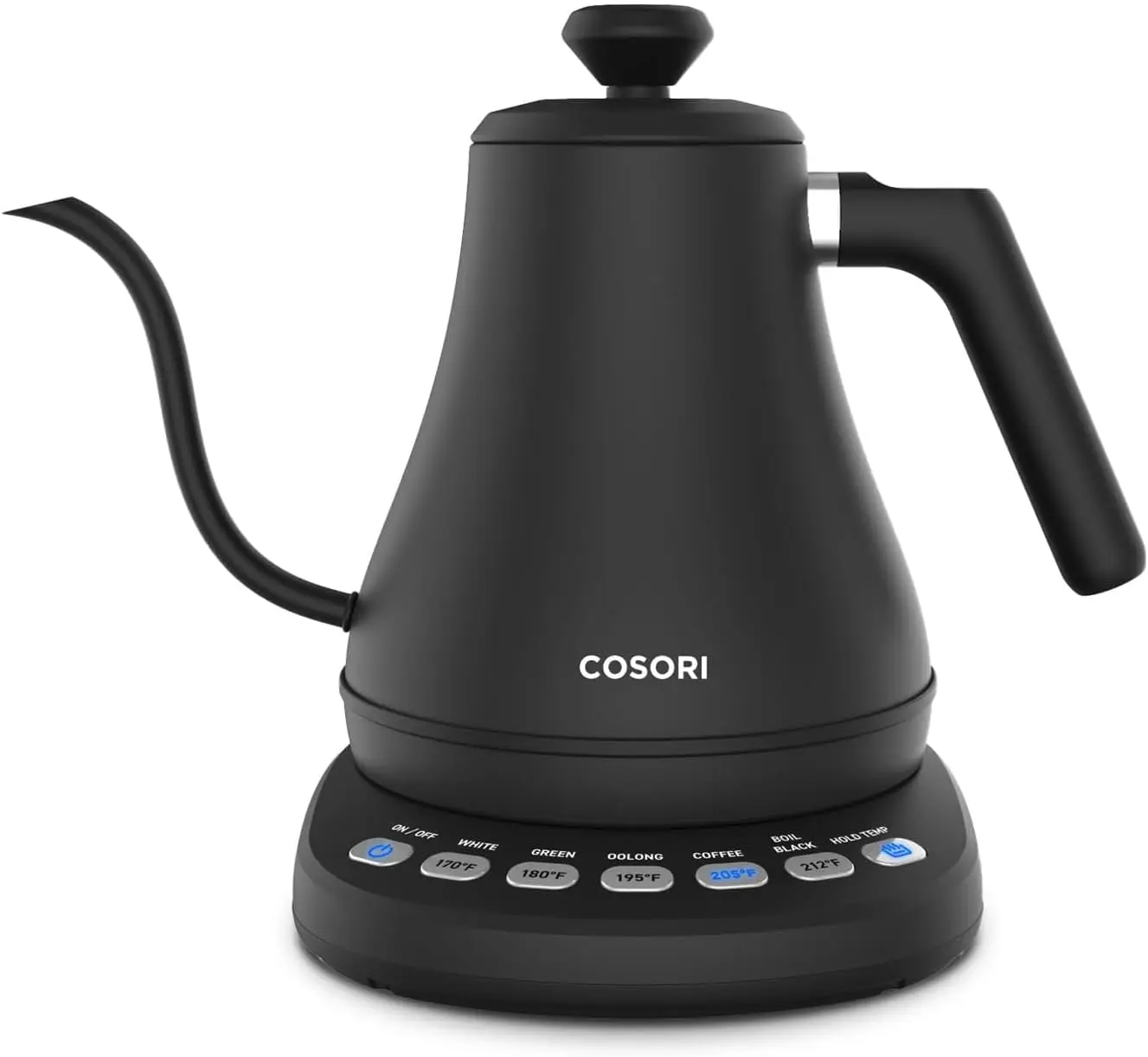 

Electric Gooseneck Kettle with 5 Temperature Control Presets, Pour Over Kettle for Coffee & Tea, Hot Water Boiler, 100% S