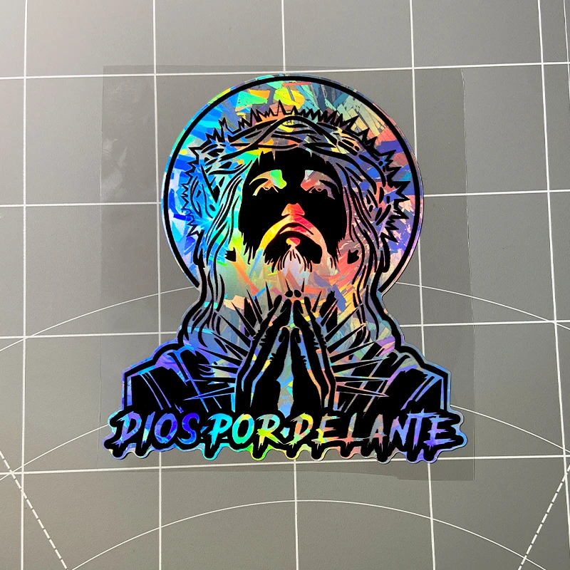 1PC God Light My Way Motorcycle Stickers Waterproof DIY Car Windows Rear Windshield Motorcycle Body Universal Jesus Vinyl Decals view 4