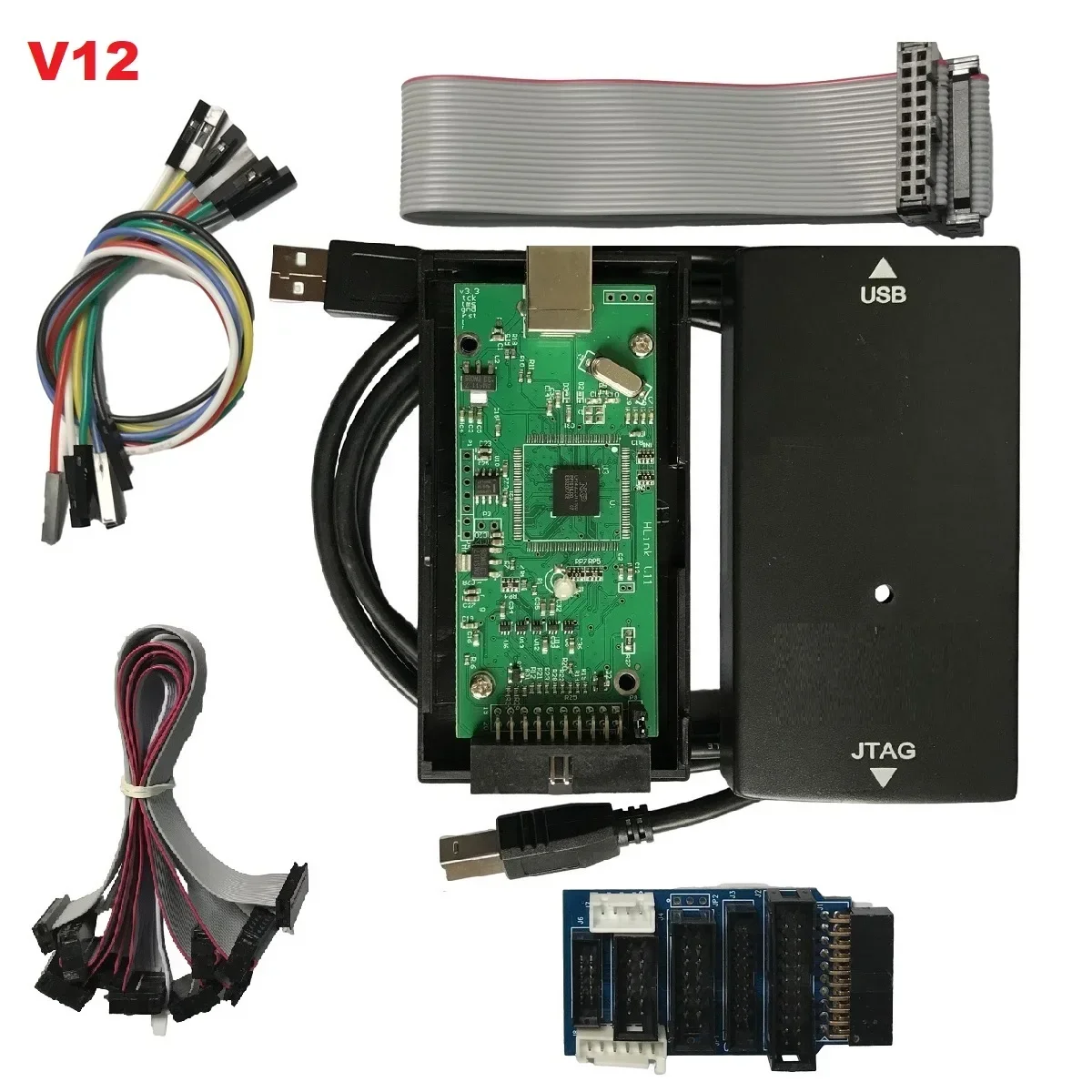 Для J-LINK JLink V12 J LINK V12 Jtag Swd Programmer STM32 Эмулятор Отладчик ARM MCU Отладочный адаптер Инструмент Полный набор PK Jlink V11 V9