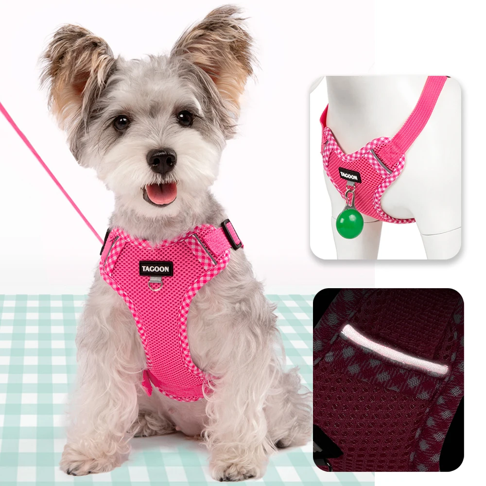 Ultra Light Soft Dog Harness And Leash Set Breathable Mesh Vest_voghion.com