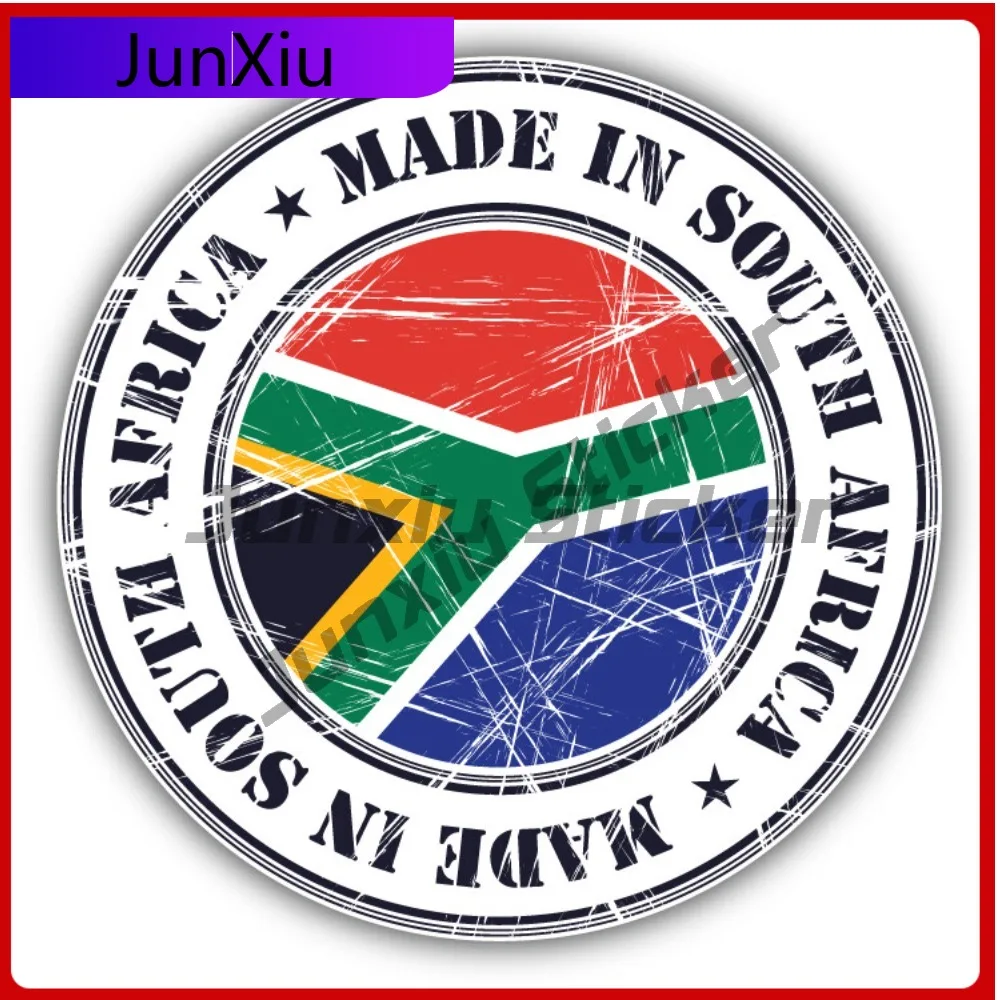 

Made In South Africa Grunge Flag Stamp Car Decal Bumper Stickers Cute Style Helmet Use For Door Panel Car Accessories Scratch