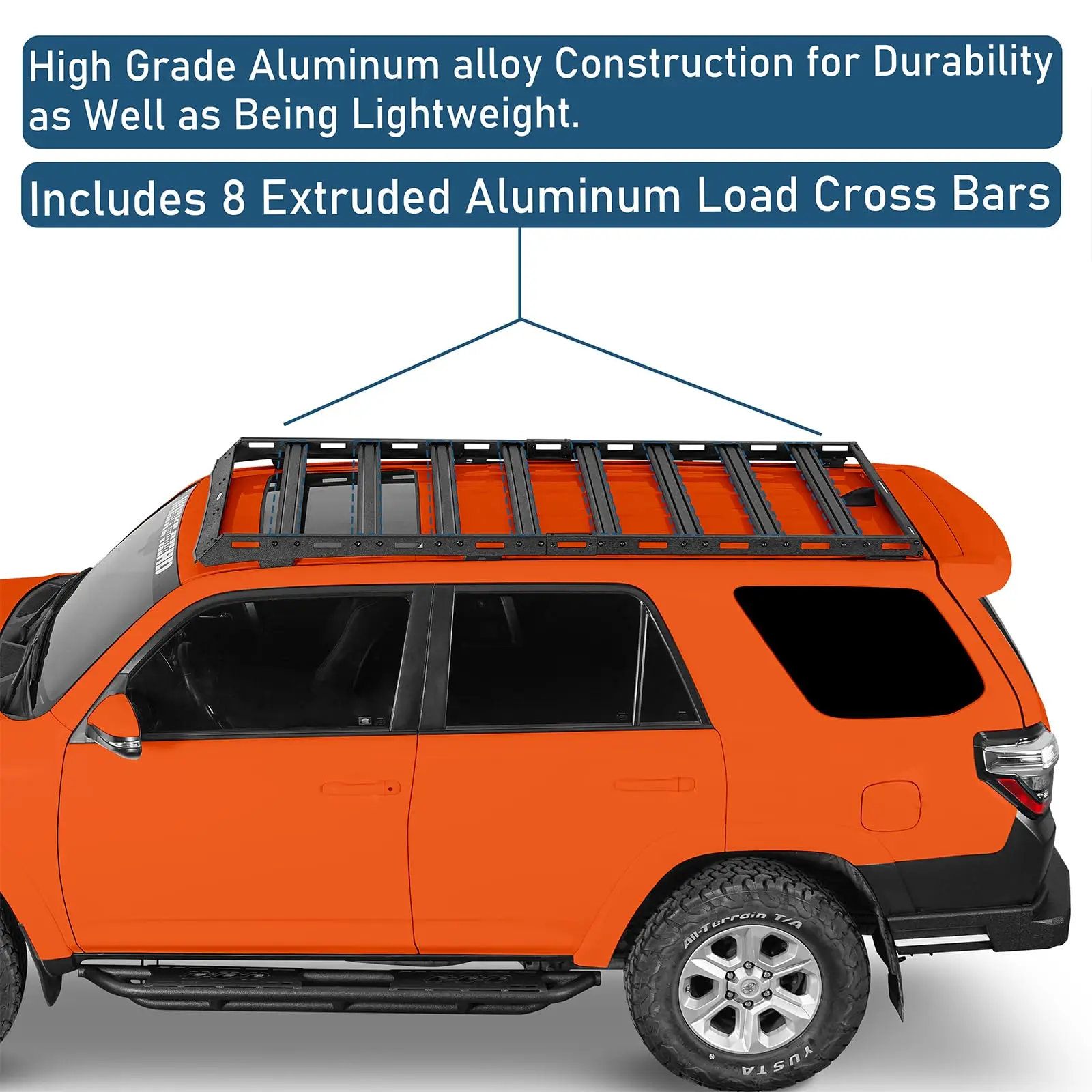 u-Box 4Runner Roof Rack Cross Bars Full Length Cargo Carrier Luggage Storage Basket for 2010-2024 Toyota 4Runner 5th