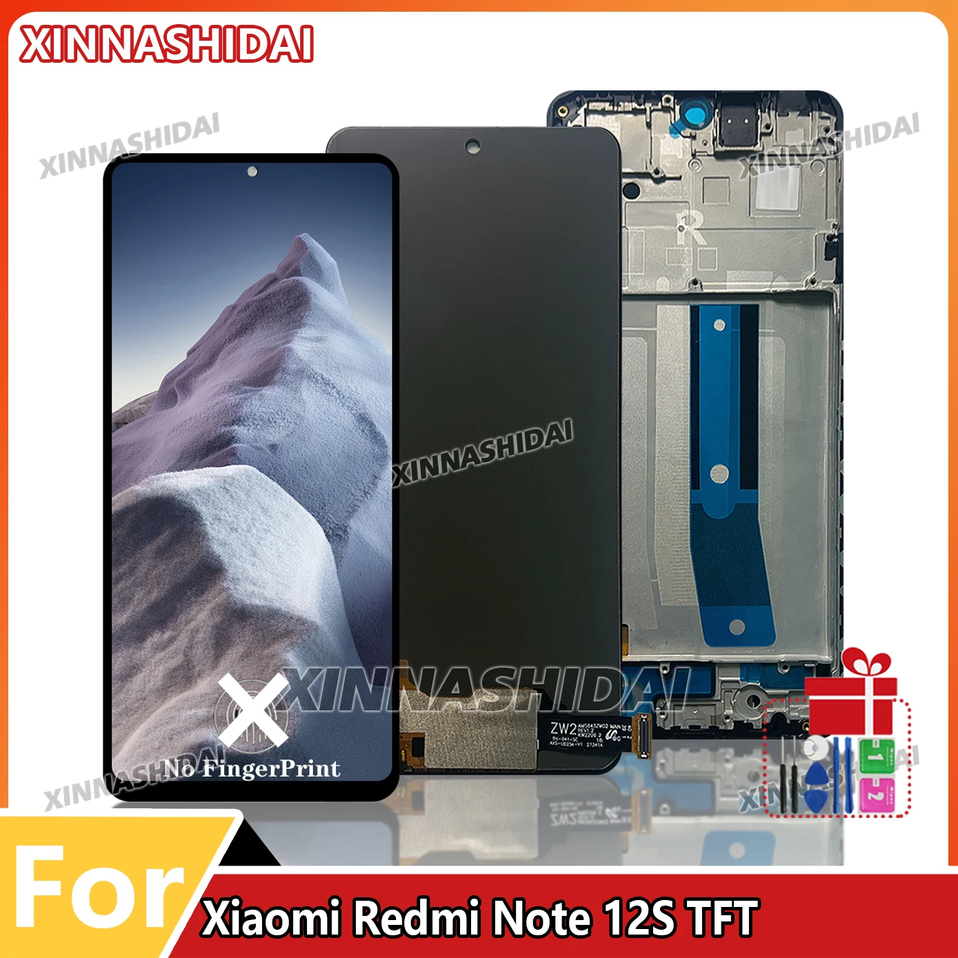 

TFT для Xiaomi Redmi Note 12S Note12s 2303CRA44A 23030RAC7Y 2303ERA42L ЖК-дисплей цифровой сенсорный экран замена 100% Teste