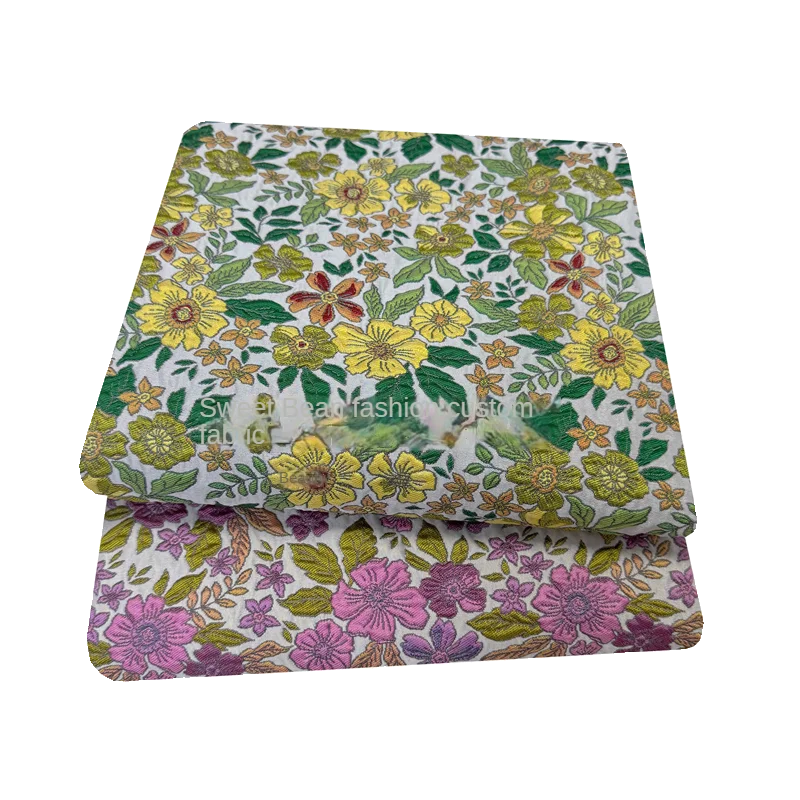 

Woven Jacquard Brocade Fabric for Diy Sewing Dress Cheongsam Clothing Fabrics Floral Relief Design Originality Cloth
