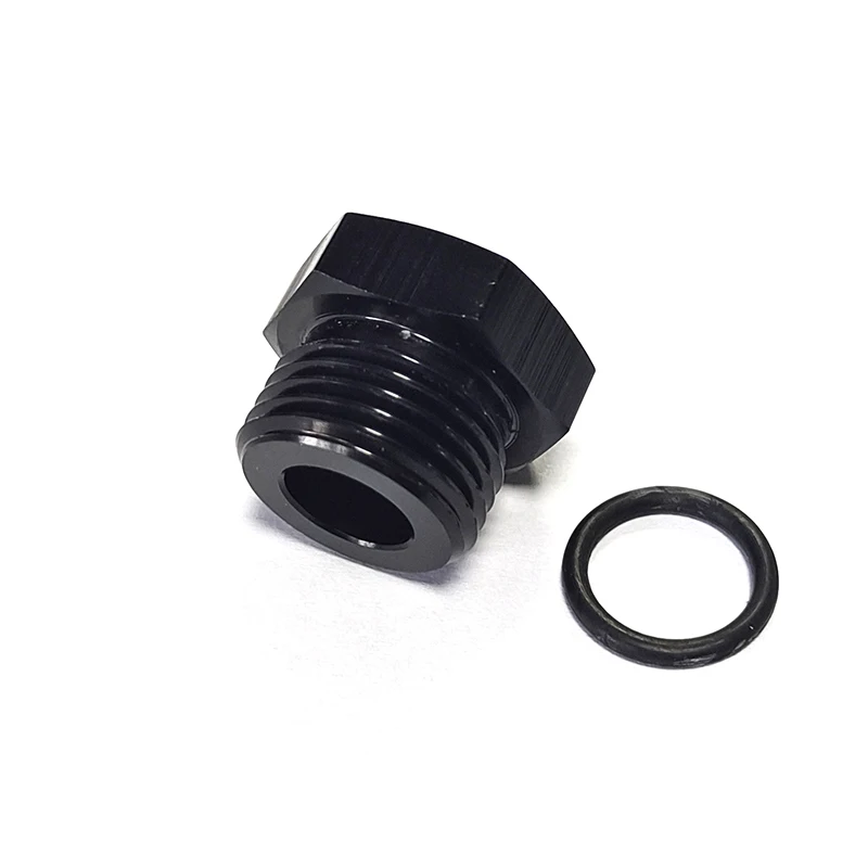 AN4 AN6 AN10 AN8 AN12 testa esagonale maschio in alluminio nero ORB O- Ring Block Off Plug raccordo accessori auto anodizzati