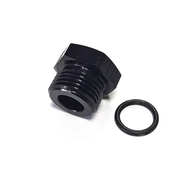 An4 an6 an10 an8 an12 preto de alumínio masculino hexágono cabeça orb o-ring bloco fora plug encaixe anodizado acessórios do carro