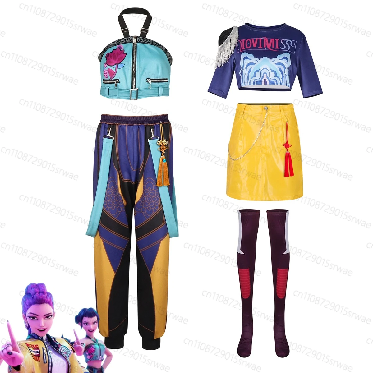 

Girls Idol Roleplay Adults Outfits KPOP Demon Hunters Rumi Zoey Anime Movie Cosplay Costume Adults Gothic Uniform Stage Clothing