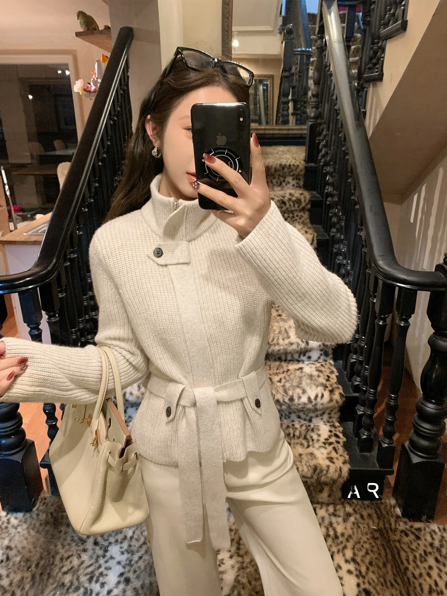 

Винтажный свитер с узлом, женский, зимний, с высоким воротником, приталенный, вязаный топ, повседневный, из нейлона и шерсти, удлиненный, средней длины