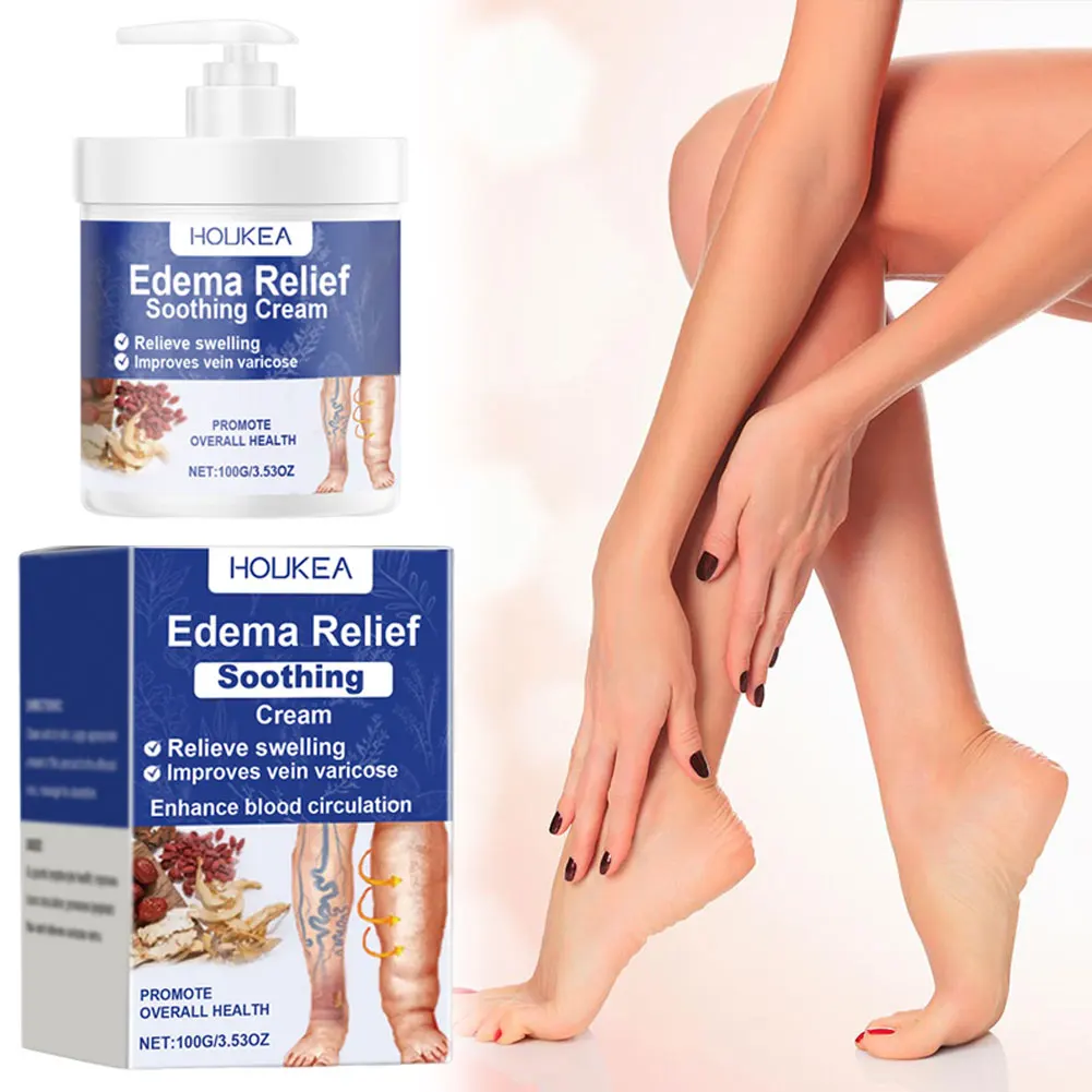 Edema Relief Soothing Cream Swelling Care Lymphatic Massage Cream Improves Vein Varicose Leg Care Soothing Moisturizing Lotion view 2