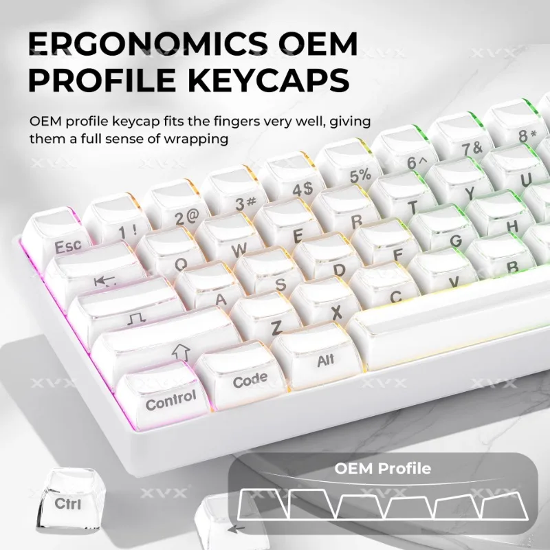 XVX Crystal Jelly Koreaans Japans Russisch Arabisch Keycaps Side Carving Game Office Machinery Keycaps Maatwerk Keycaps
