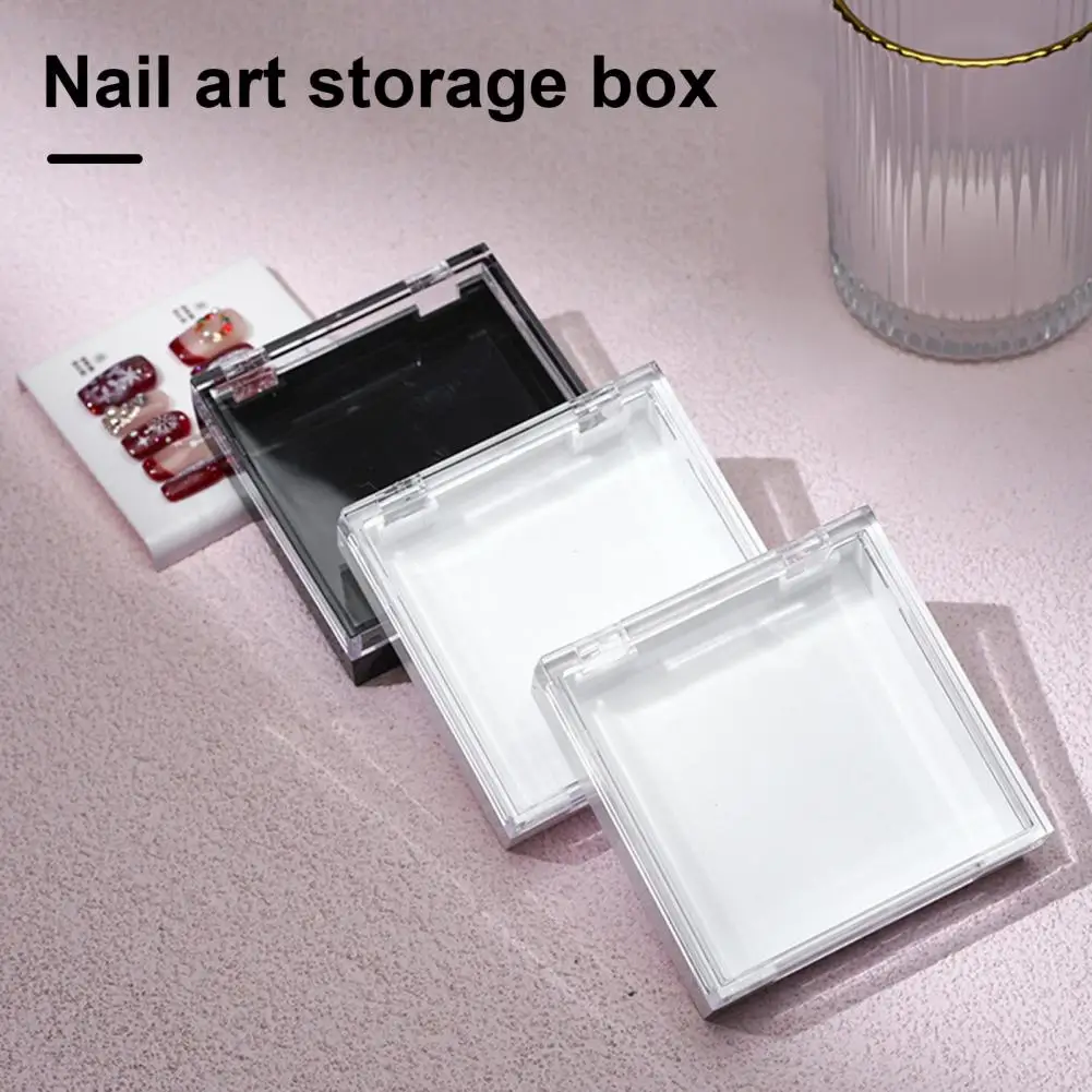 Valse Nagels Organizer Case Transparant Press-On Nagels Opslag Container Multifunctionele Mini Vierkante Doos Voor Acryl Nep Nail