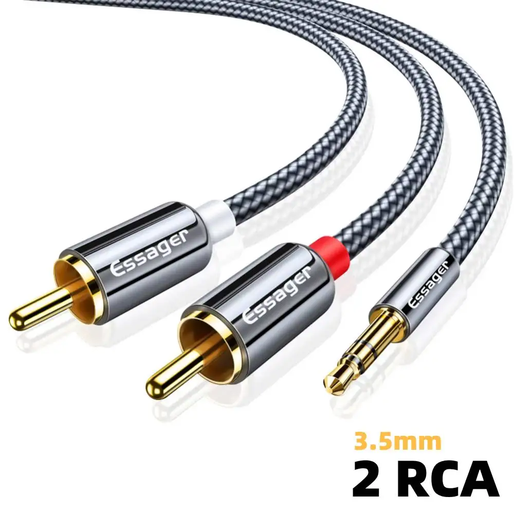 

RCA Aux кабель 3,5 мм на 2RCA переходник «папа-папа» для ТВ-приставки, видеоусилитель, провод динамика, шнур 0,5 м, 1 м, 3 м