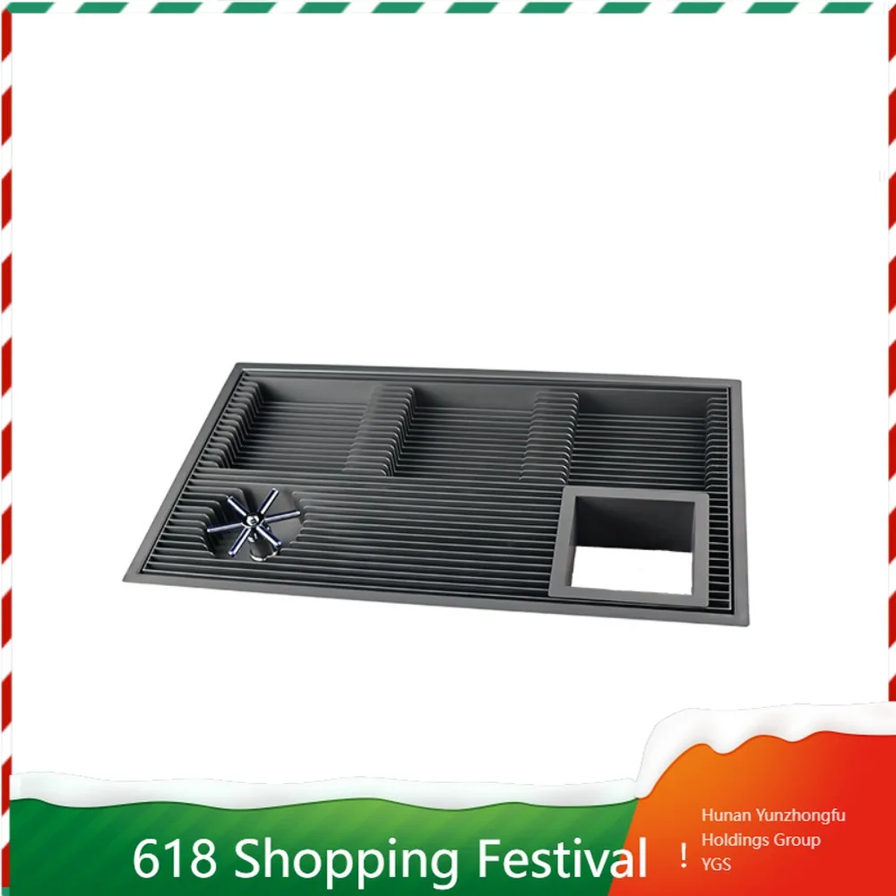 Durable Stainless Steel Drainer Platform Built-in Cup Washer For Coffee Tea Utensils