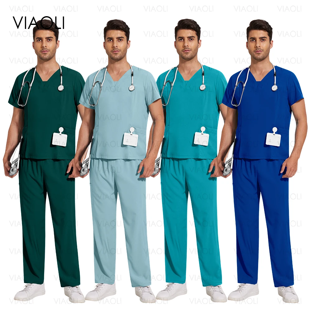 Multilcolors Beauty Work Clothes Hospital Nurse Uniforms Medical Scrub Set Women Men Clinical Clothes Dental Surgery Accessories