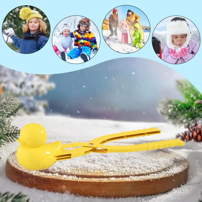 Snow Model Toys Duck Snowman Shaped Snow Ball Maker Clip Winter Snow Games for Kids Snow Ball Shape Molds Beach Sand Toys